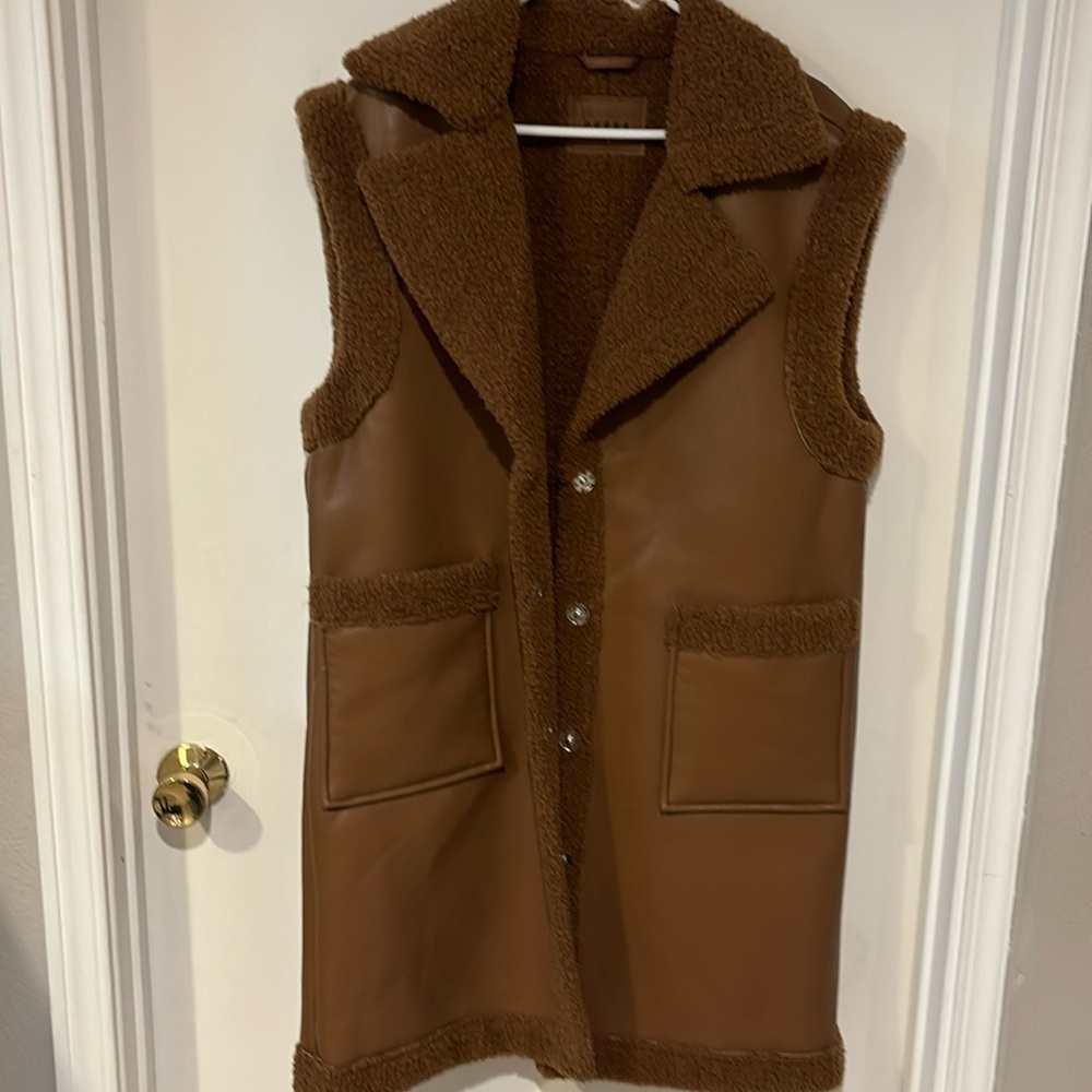 BlankNYC long leather cap sleeve vest